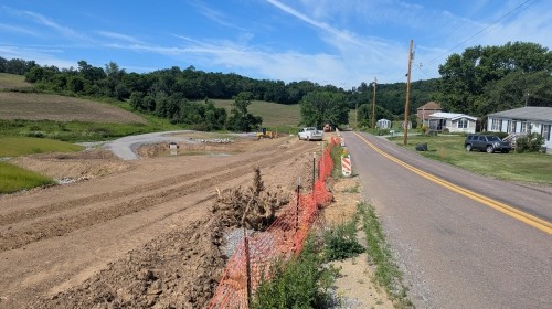 Preparation for new roadway alongside Bell Memorial Church Road Preparation for new roadway alongside Bell Memorial Church Road